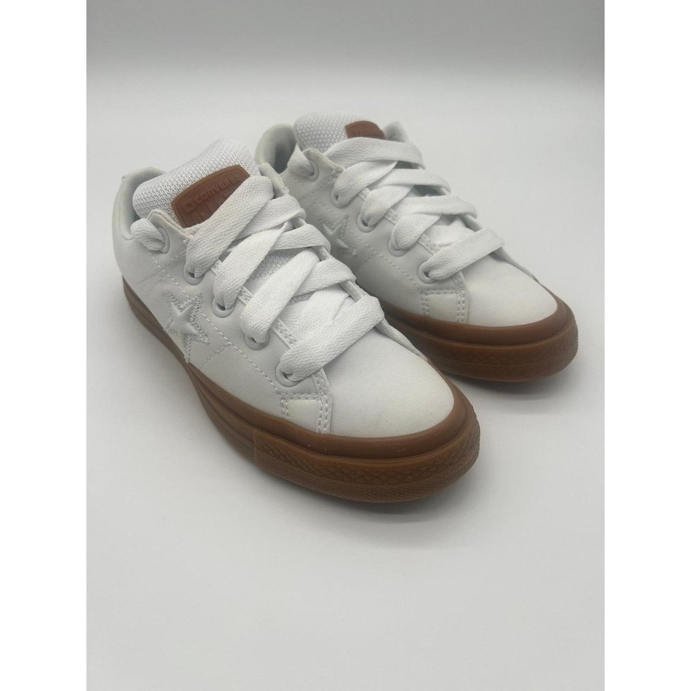 Converse One Star Low White Leather Gum Sole Sneakers 163251C - Picture 2 of 6